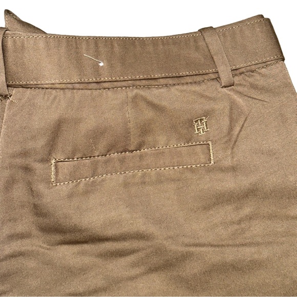 TOMMY HILFIGER Womens Tan Pocketed Belted Pleated High Waist Shorts size 2✨ - Picture 8 of 9